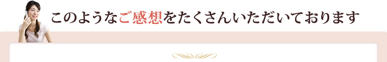 このようなご感想をたくさんいただいております